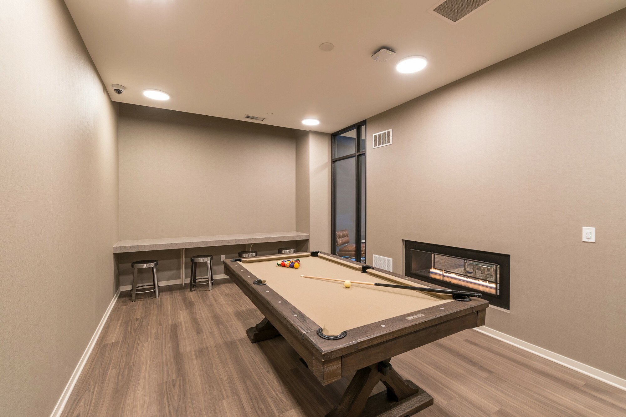 Multifamily amenity lounge flooring